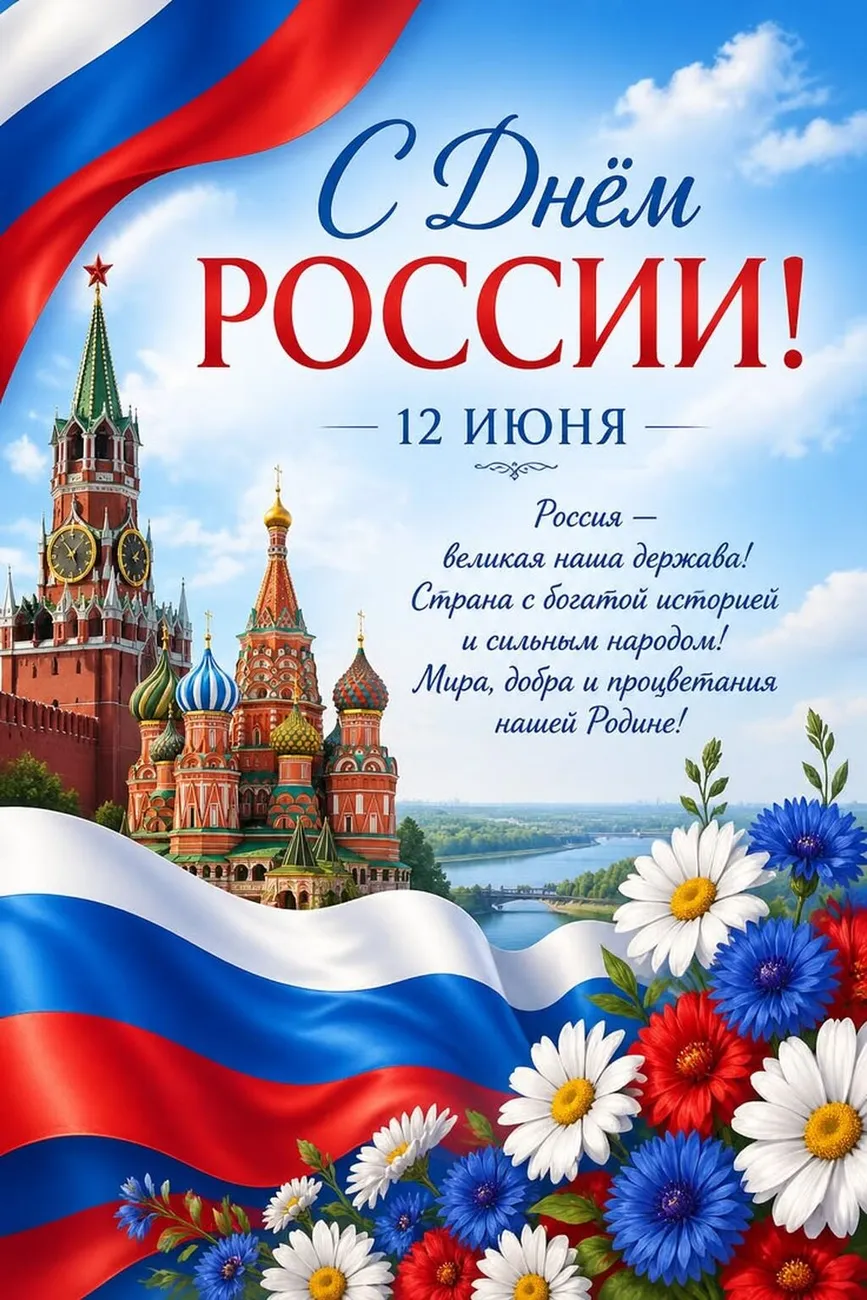 Открытка «С Днём России!» 12 июня